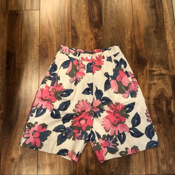 Collection Point of View floral linen shorts sz 4 (B07) - Picture 2 of 8
